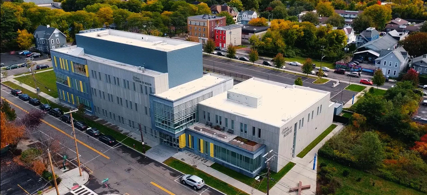 Overhead view of the Koffman building.